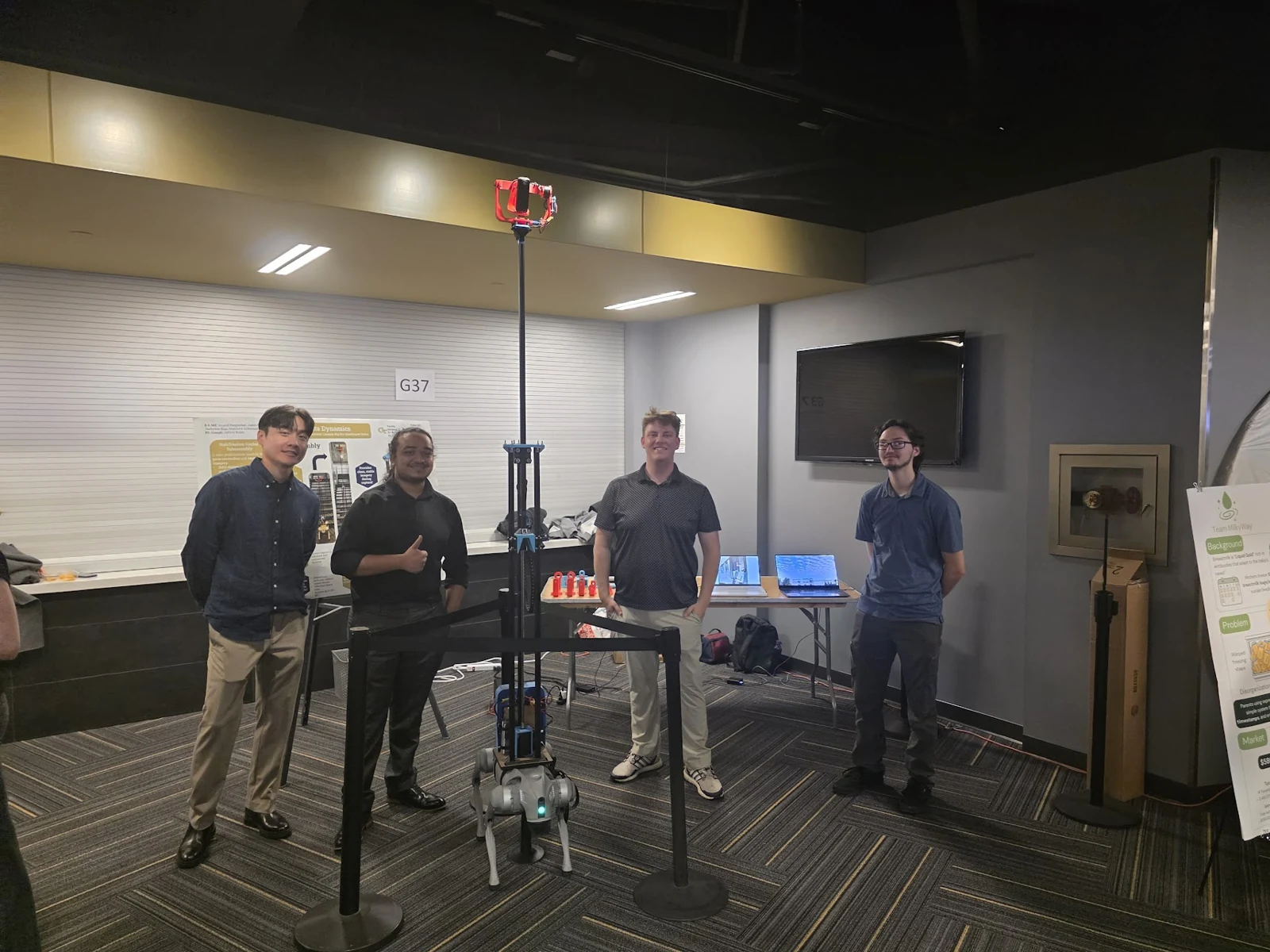 Atlanta Dynamics capstone team beside the completed camera rig