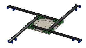 CAD view of quadcopter center frame, tube arms, and separate motor mounts